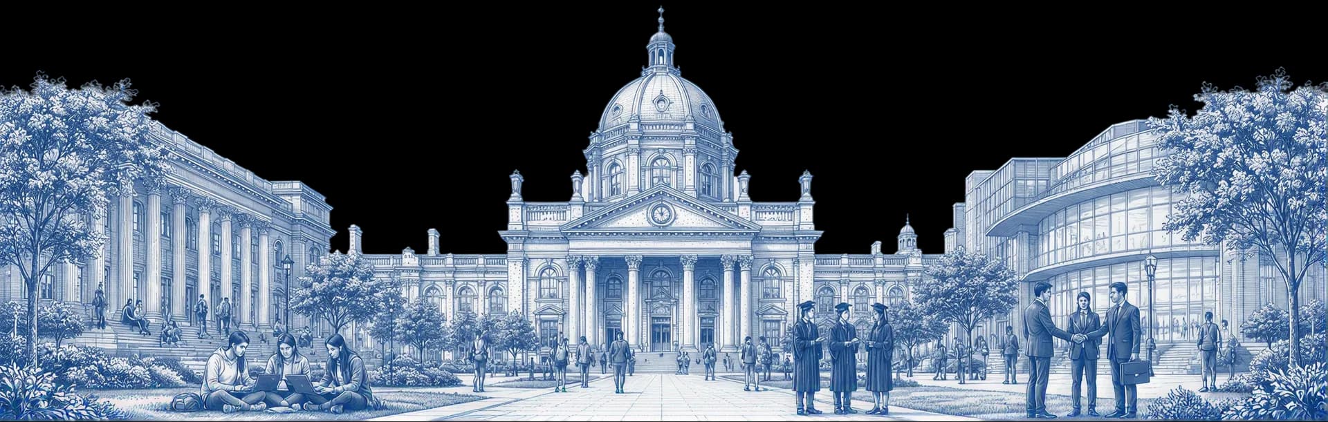 Academic campus illustration